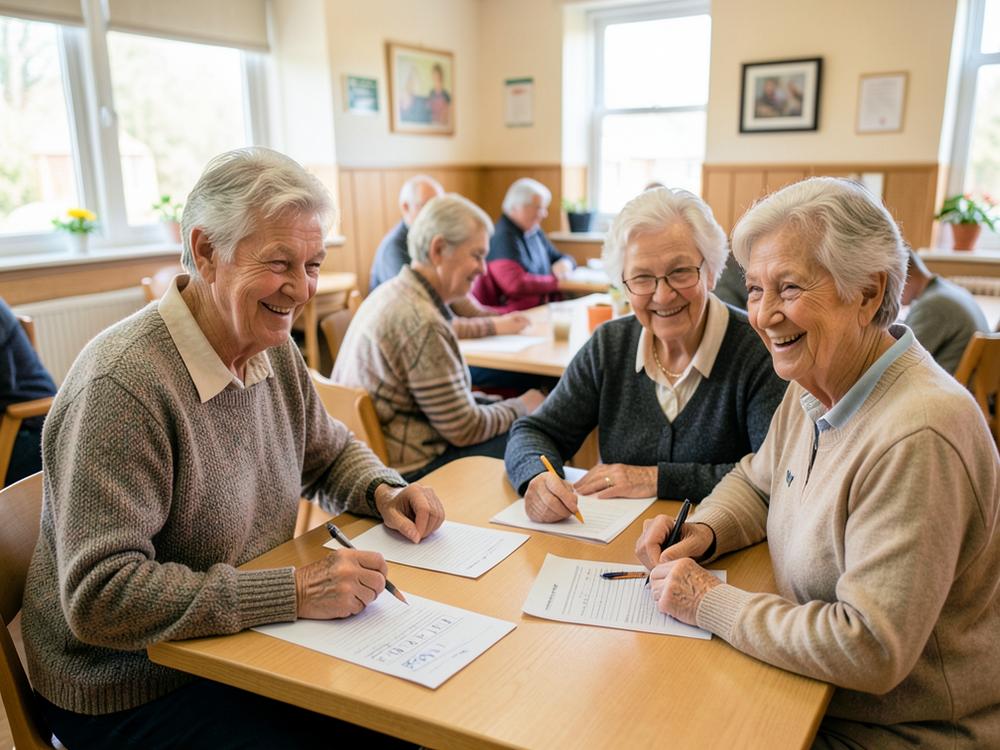 Members enjoying a quiz afternoon together